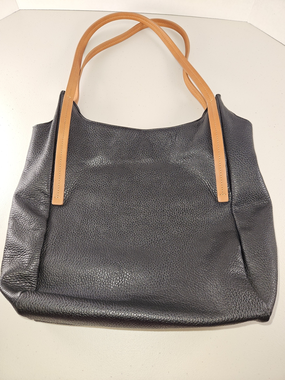 VALENTINA ITALY SUPPLE PEBBLED LEATHER HOBO BLACK GRAY BEIGE HANDBAG $170 NEW - Picture 8 of 16